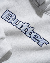 Butter Goods Stripe Logo Applique Hoodie - Ash