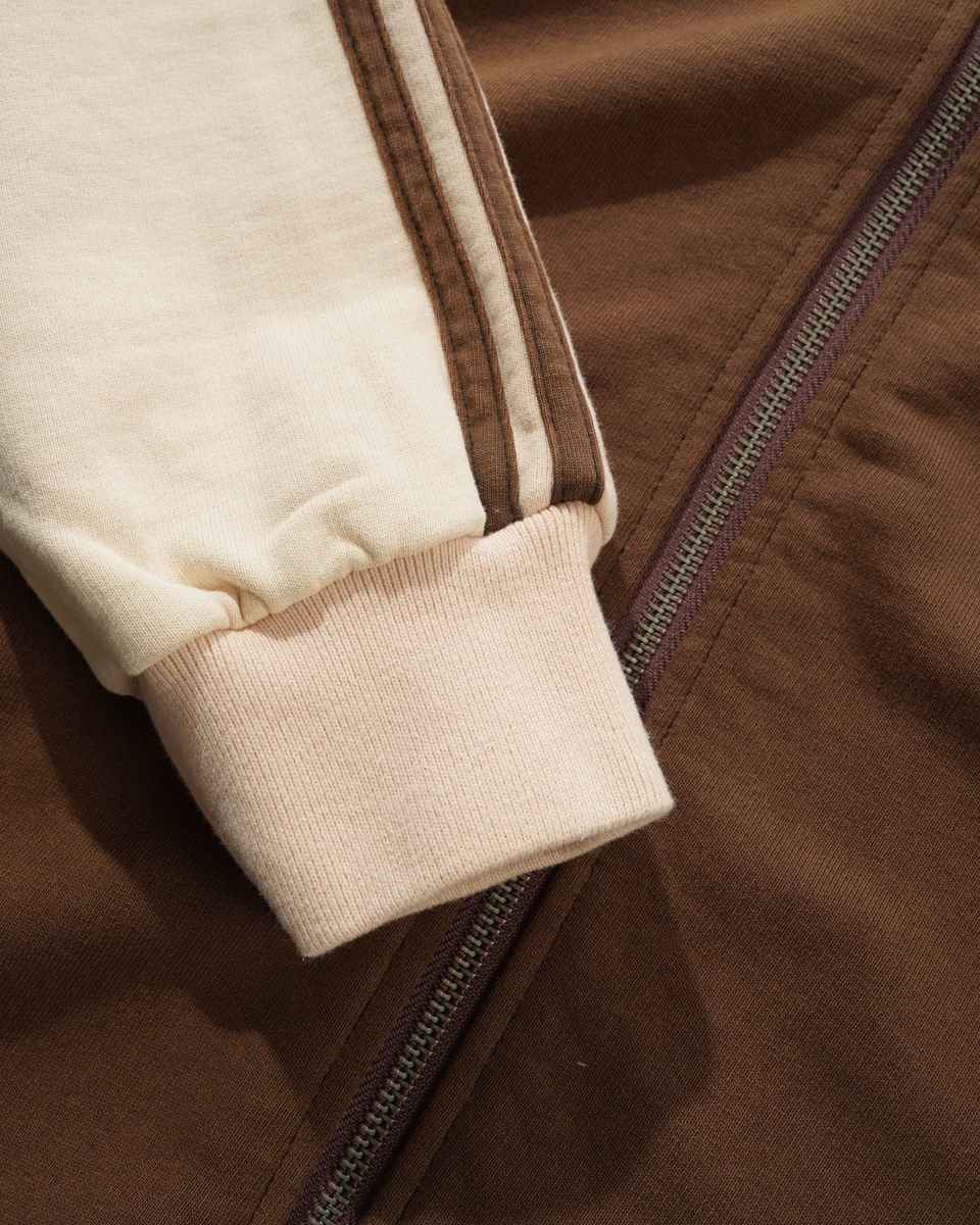Butter Goods Tunnel Fleece Track Jacket - Chocolate/Beige