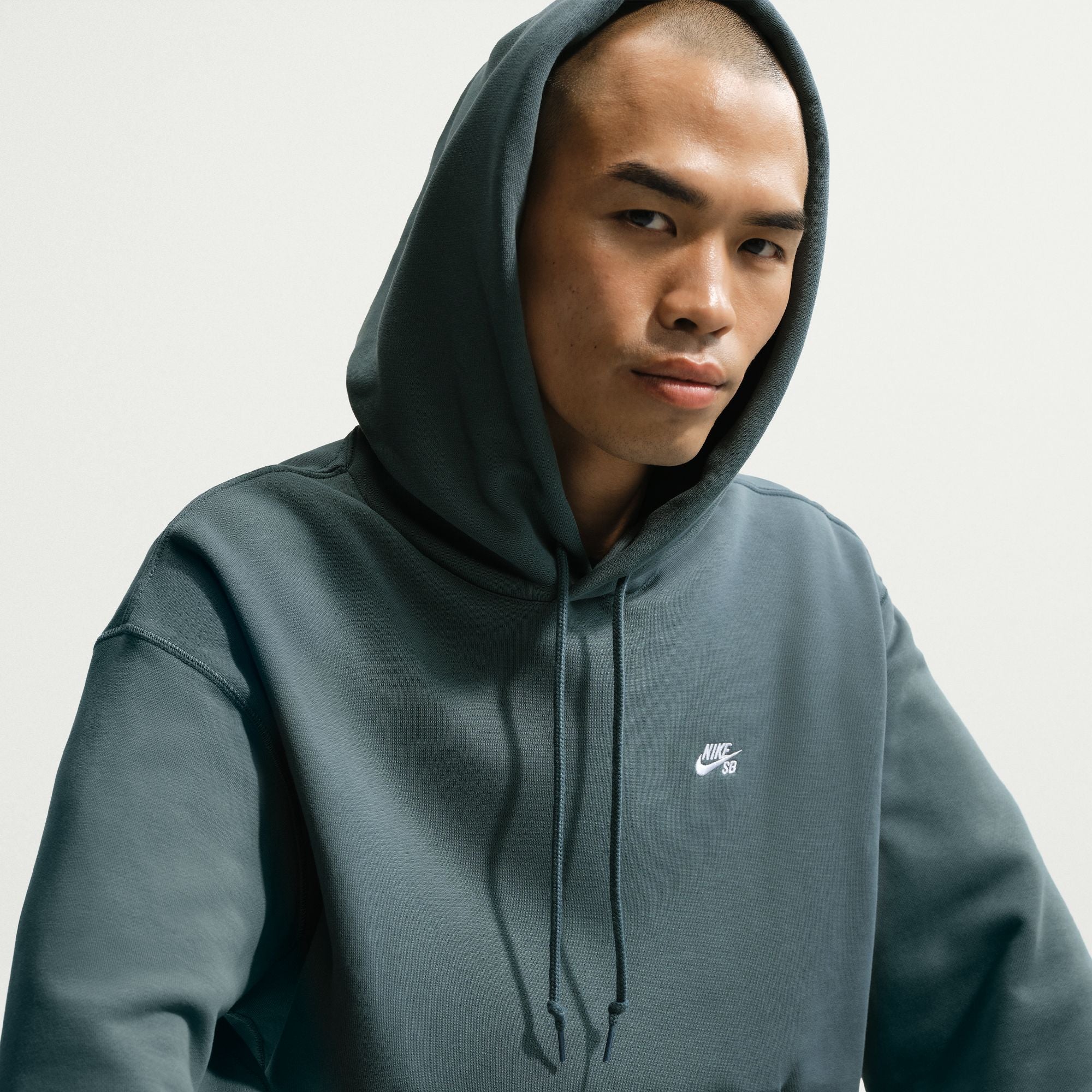 Nike SB Embroidered Hoodie - Mineral Slate/White