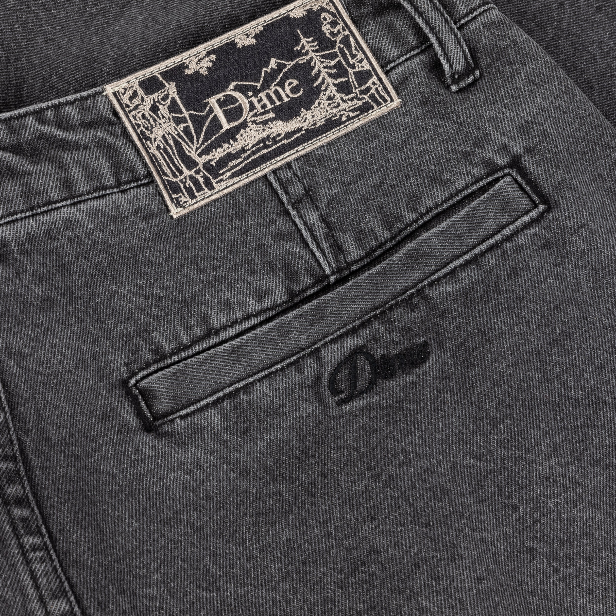 Dime Pleated Denim Shorts - Faded Black