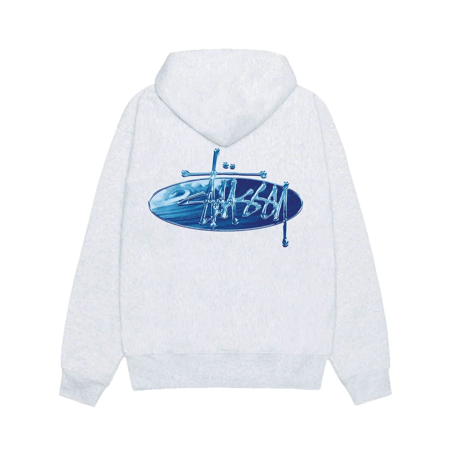Stussy Wave Oval Hoodie - Ash Heather